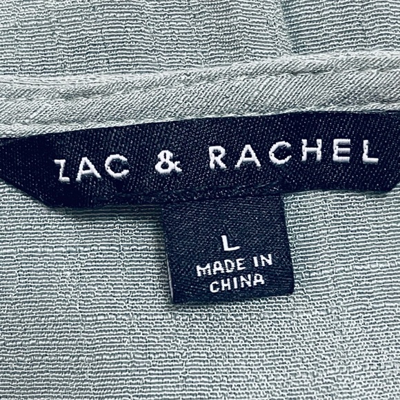 Zac & Rachel V-Neck Lace Trim Peasant Top - Picture 3 of 4